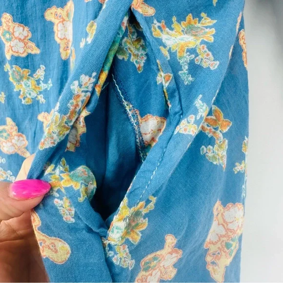 NEW Free People Carmella Mini Dress Blue Floral River Combo Boho Size XS - Picture 11 of 15